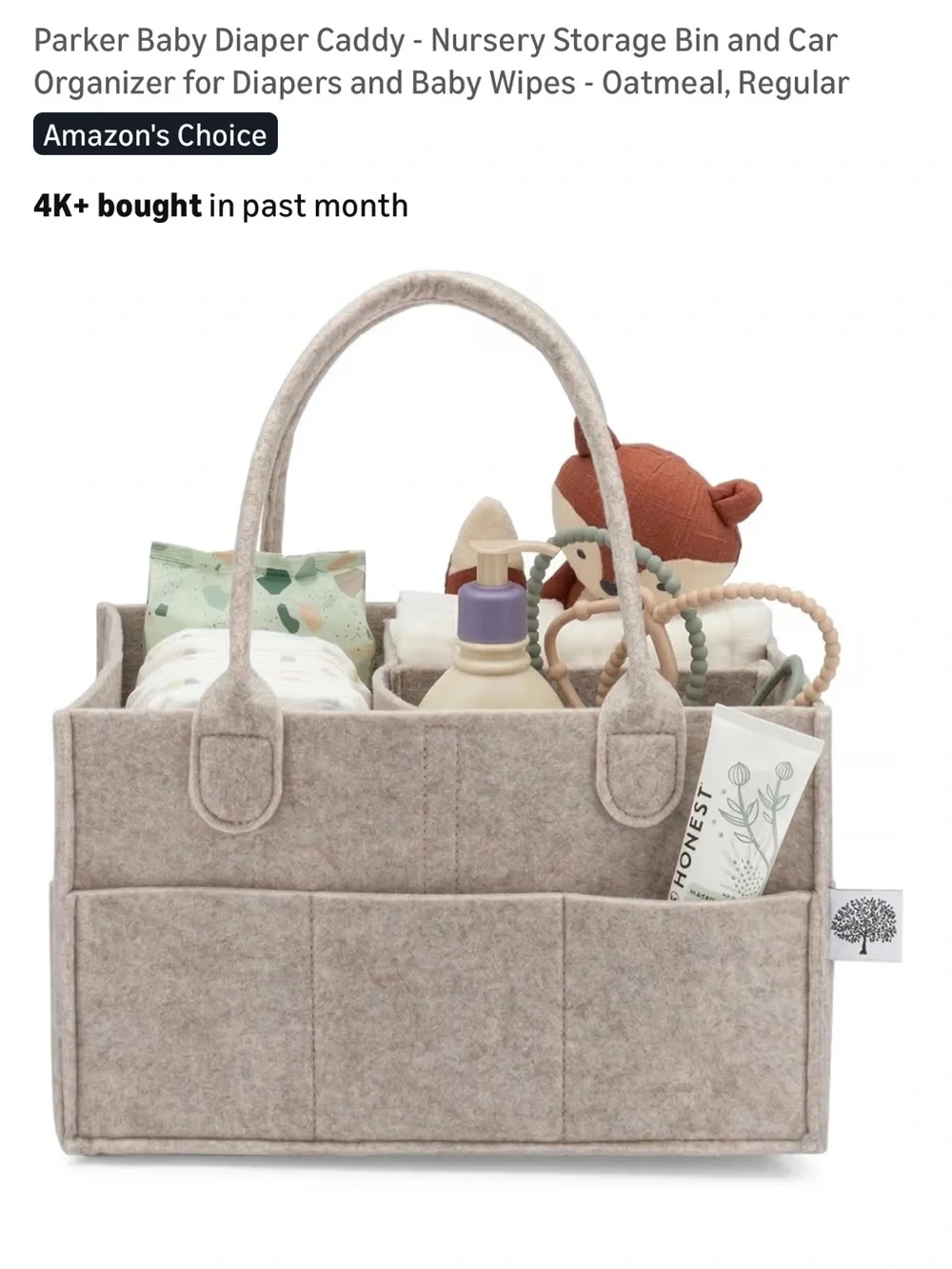 Parker Baby Felt Storage Organizer Tote
